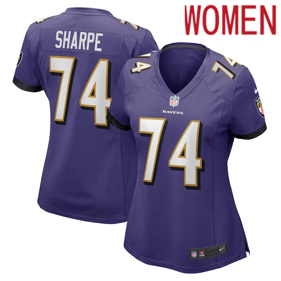 Women Baltimore Ravens #74 David Sharpe Nike Purple Game Player NFL Jersey